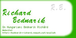 richard bednarik business card